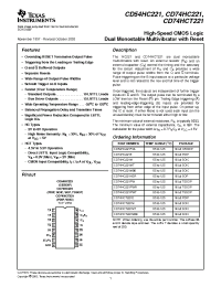 Datasheet CD74HCT221E manufacturer TI